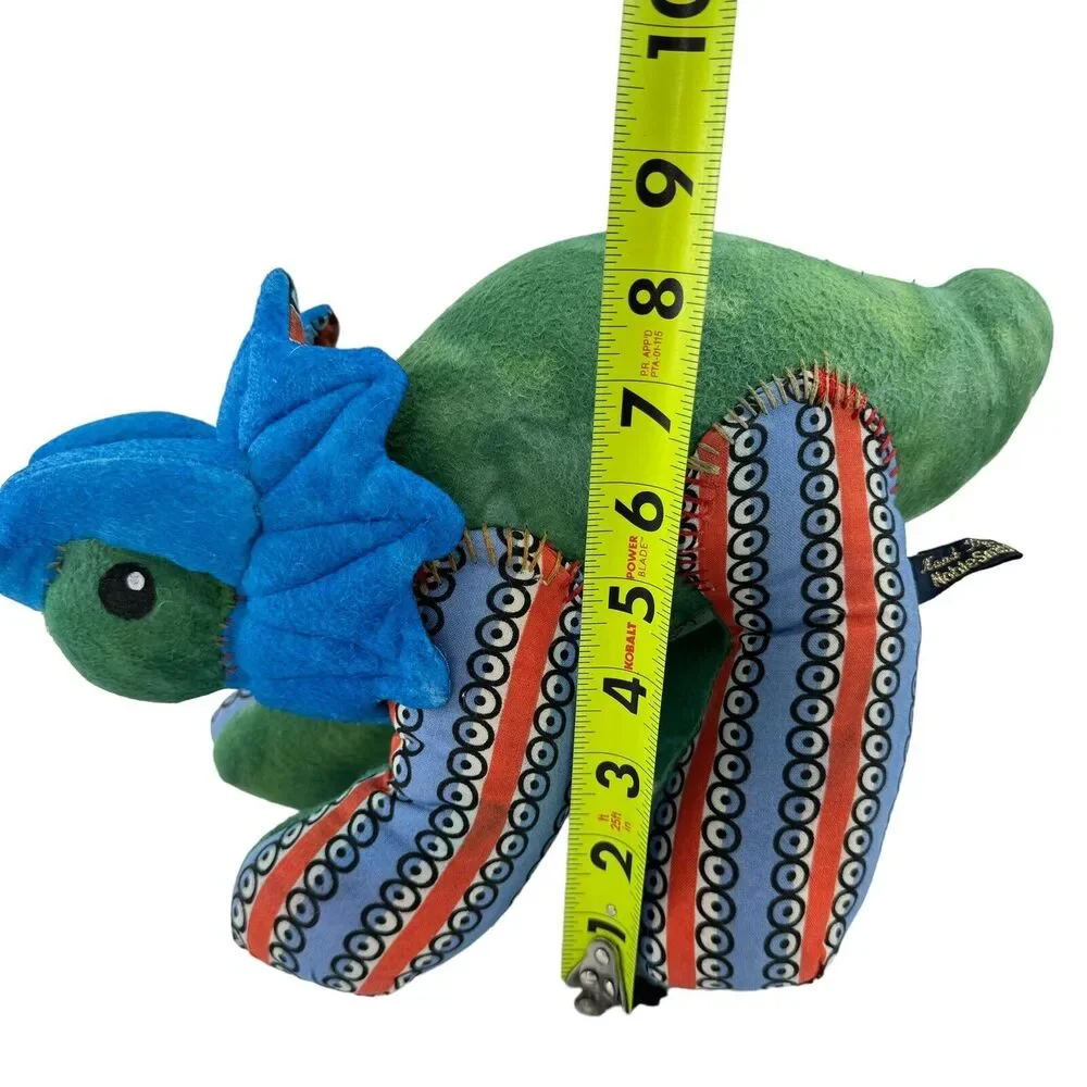 Handmade Hand Woven, Hand Dyed Two Dinosaurs Stuffed Animal Plush Toy Kids Room